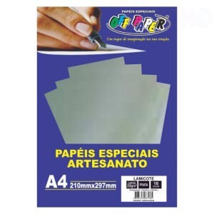 PAPEL LAMICOTE PRATA A4 250G 10FLS OFF PAPER